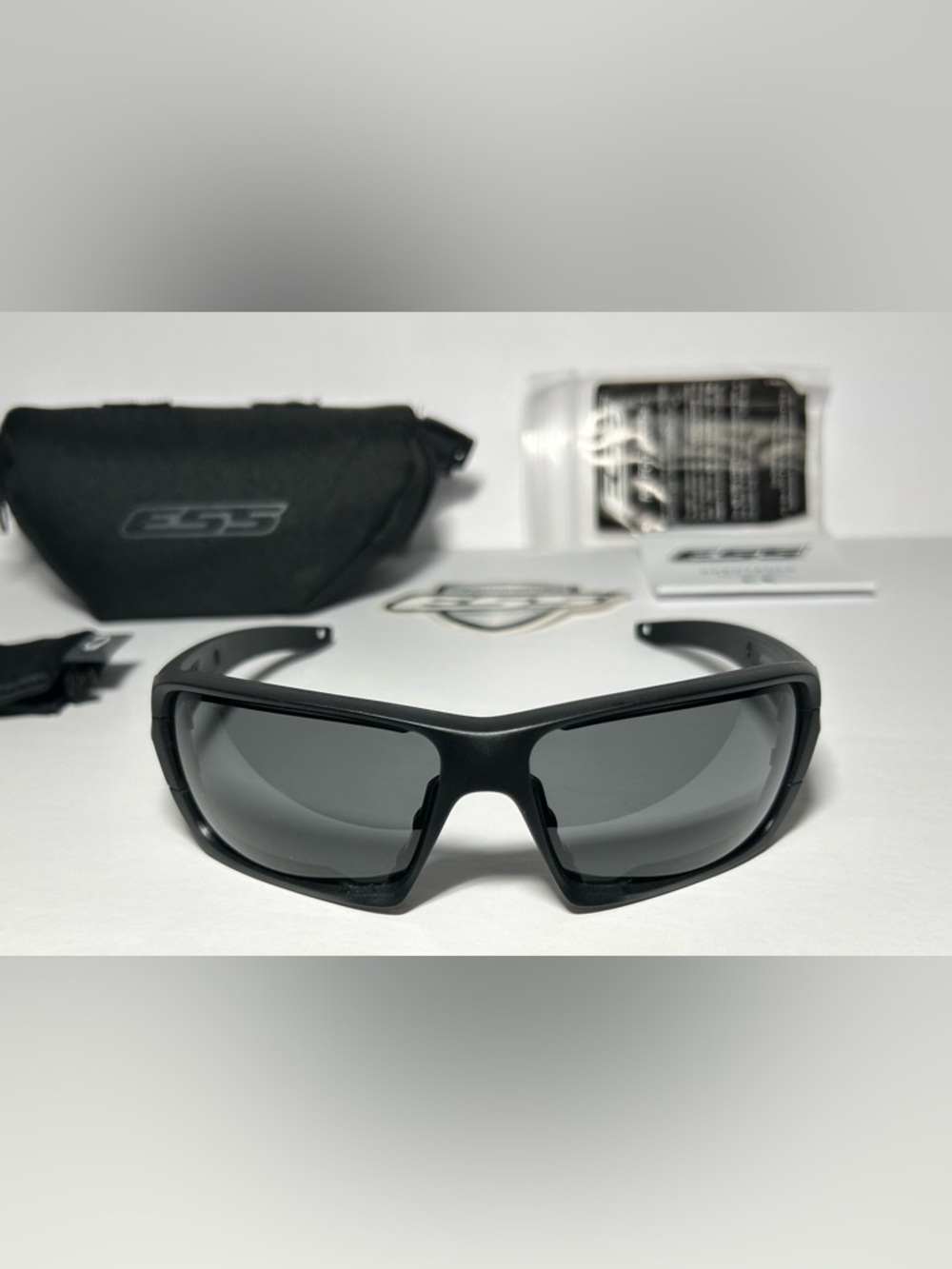 ESS by Oakley Matte Black Wrap Sunglasses